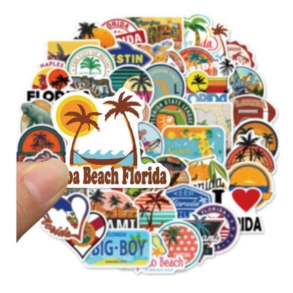 50 Assorted Florida Stickers - Picture 3 of 7